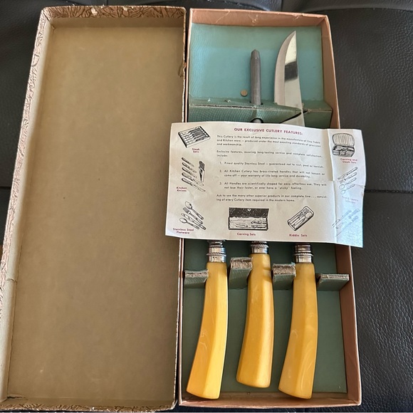 ‘50s ‘60s ‘70 Washington Forge Stainless Steel 3 Carving Knife Set in Orig Box - Picture 8 of 10